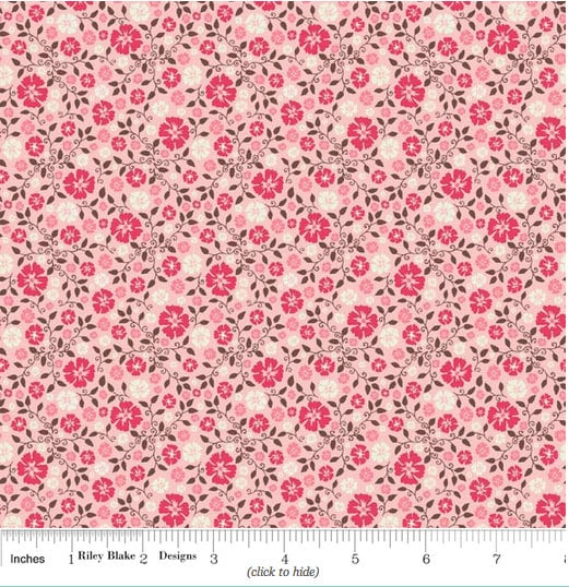 Riley Blake Round Up Pink Floral Fat Quarter