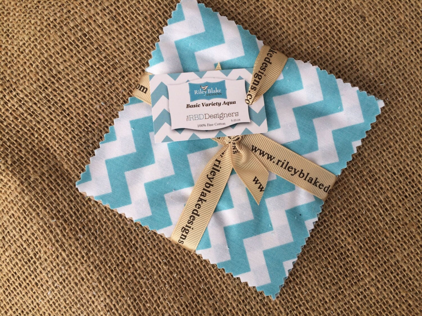 Riley Blake Aqua Variety Print 5 Inch Stacker Charm Pack