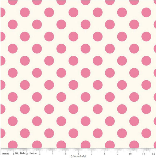 Riley Blake Le Creme Swiss Dot Medium Hot Pink Fat Quarter