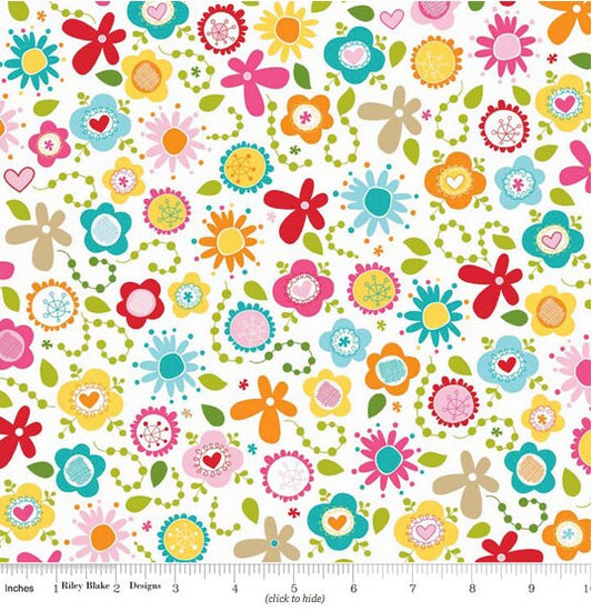 Riley Blake Summer Breeze Main White Fat Quarter