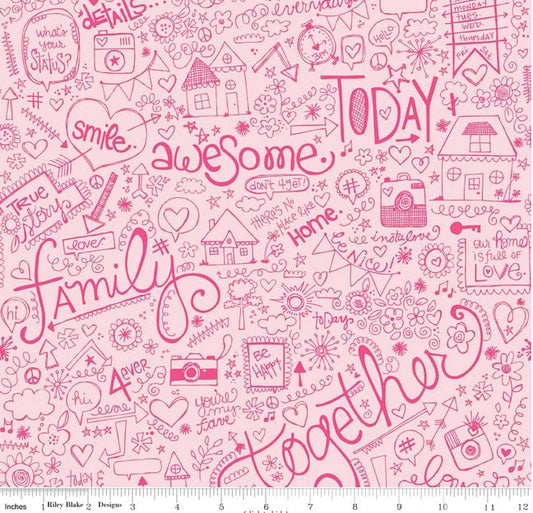 Riley Blake Snapshots Family Pink